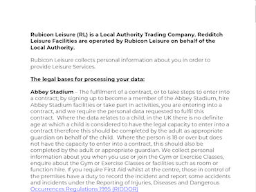 Rubicon Leisure Data Policy